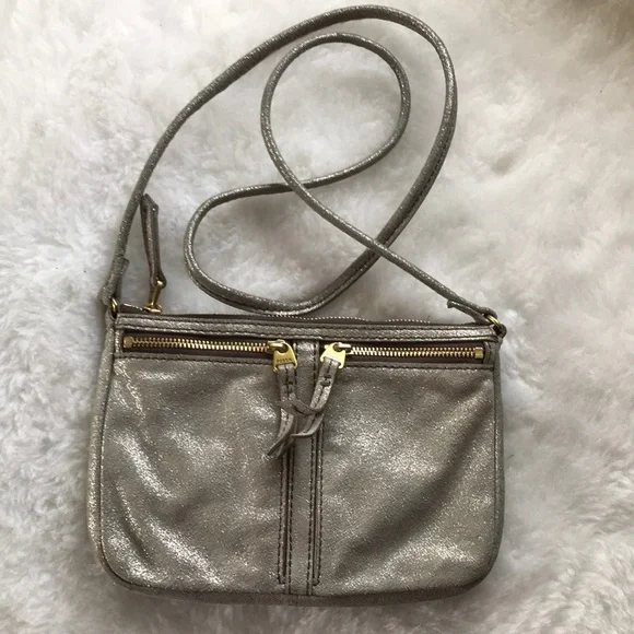 Fossil shimmer metallic Leather small Crossbody - Picture 3 of 13